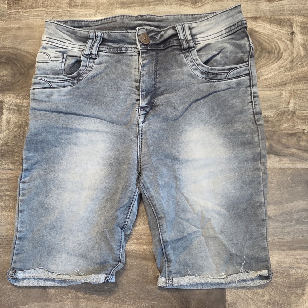 Zara Faded Blue Denim Shorts